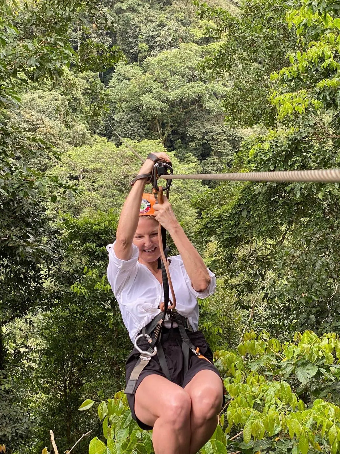 Zip-lining through the forest canopy