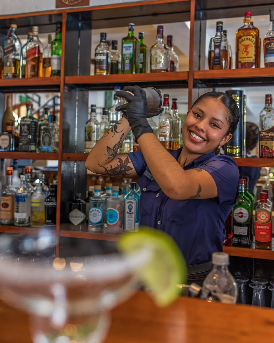 Bartender preparing a cocktail at the bar