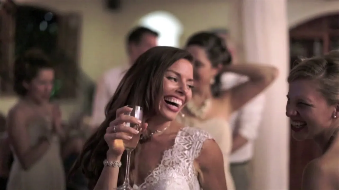 A toast during the wedding celebration